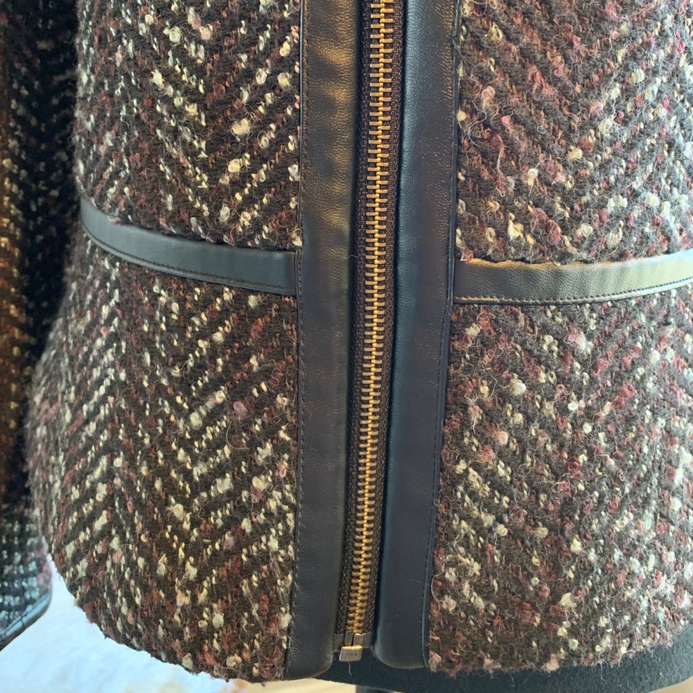 Hinge Jacket Black/Grey/Mauve Wool & Faux Leather - Picture 8 of 12